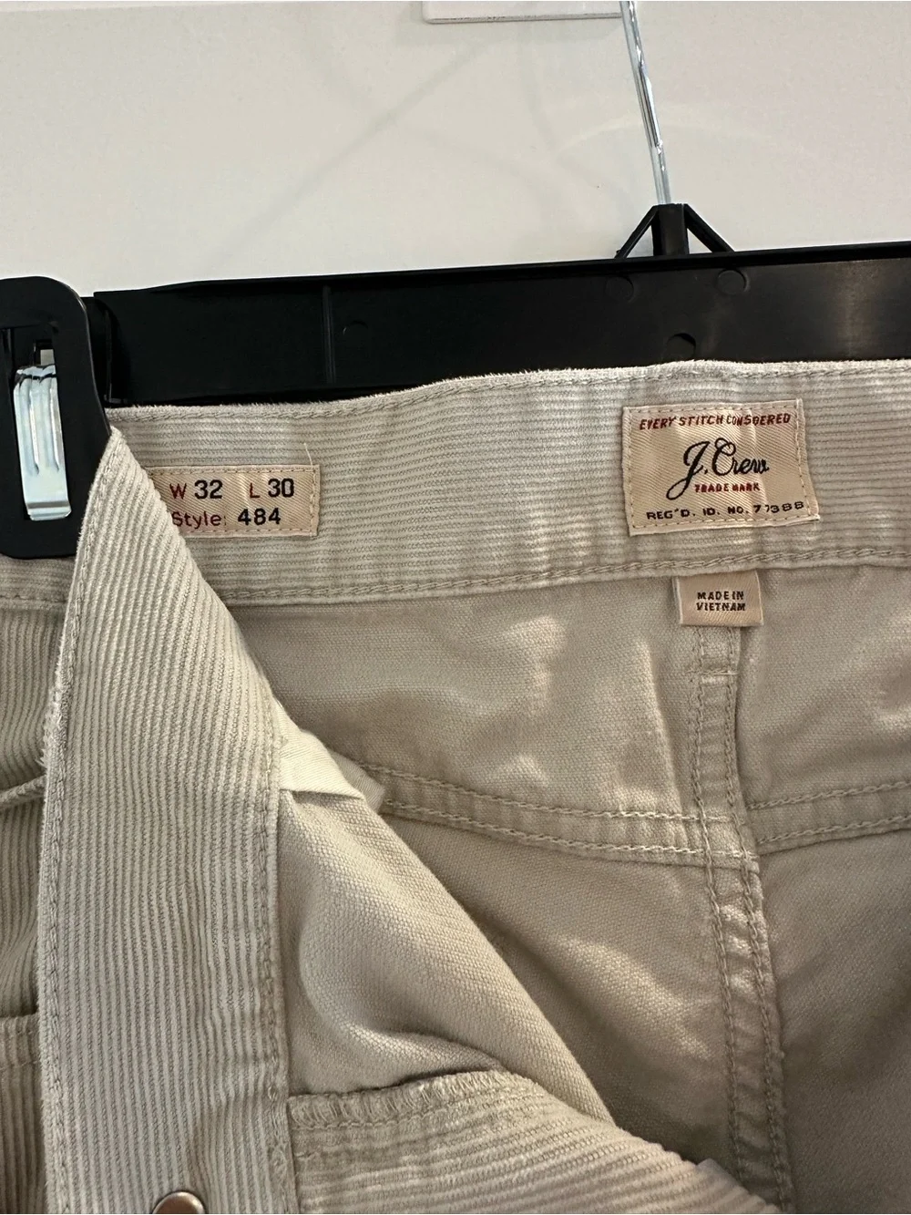 J Crew Men’s Neutral Beige Slim Straight Corduroy Pants